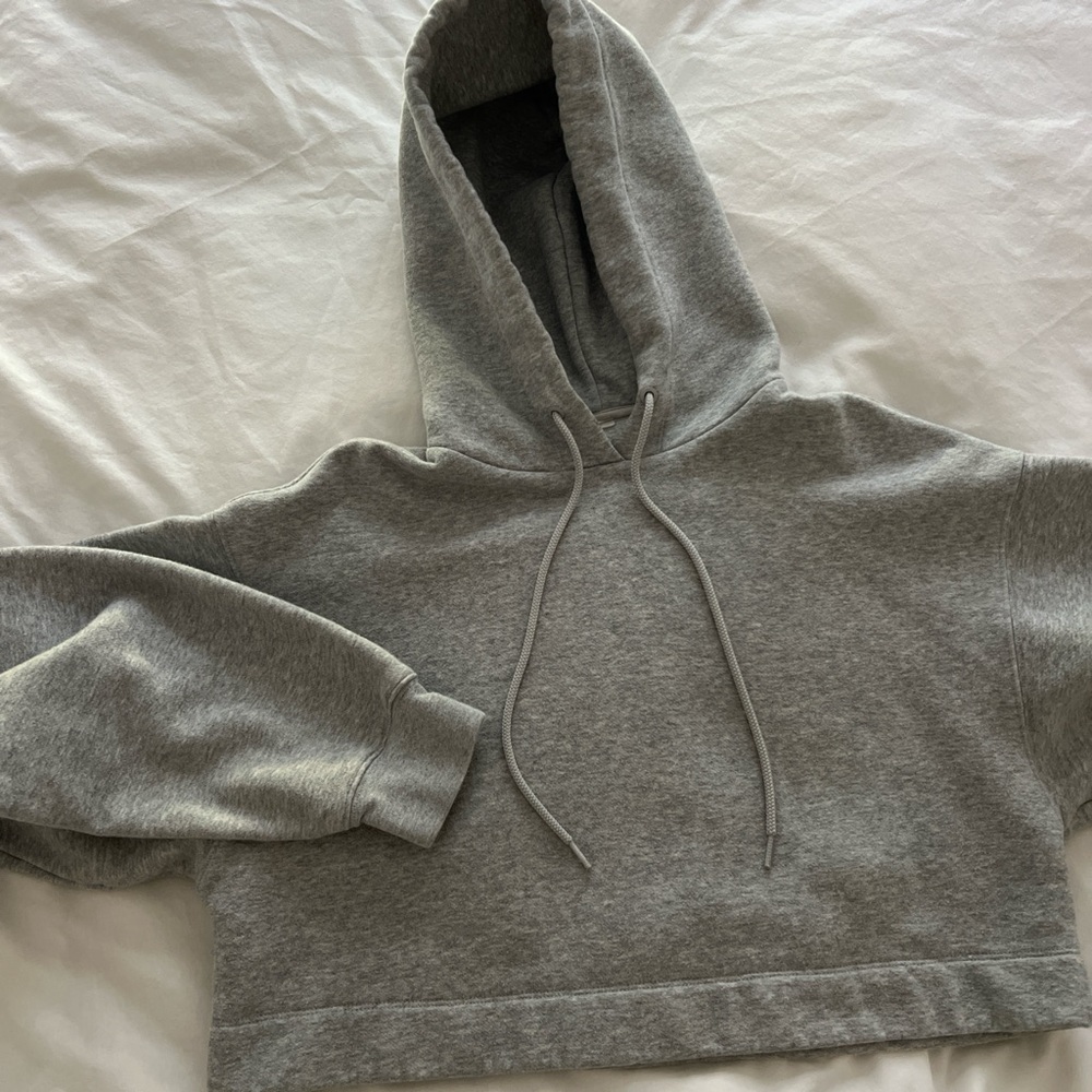 Alo Cropped Gray Women's Hoodie